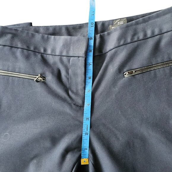 Club Monaco Black Pants Trousers Vegan Leather Pocket Details Slim Leg sz 4 - Picture 7 of 9